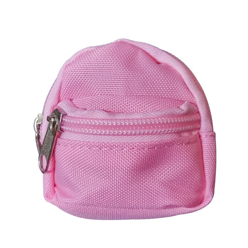 BJD Doll Backpack 8cm Double Layer Doll Bag Nylon Fabric Shoulder Bag Toy Series Fashion Class for Teenagers 7-14 Years Old Backpack light powder 