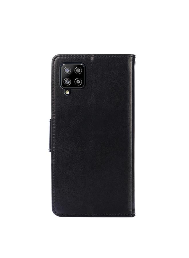 اس-توب جراب لهاتف Samsung Galaxy A42 5G جراب جلدي أفقي قابل للطي بملمس كريستالي مع حامل وفتحات للبطاقات ومحفظة - Image 3