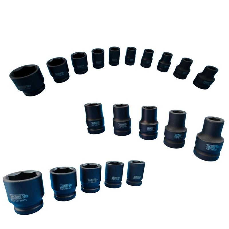 10 Pcs 12 inch DR Impact Socket Set 6 point for Impact wrench nut bolt tightening High tensile strength - Image 2