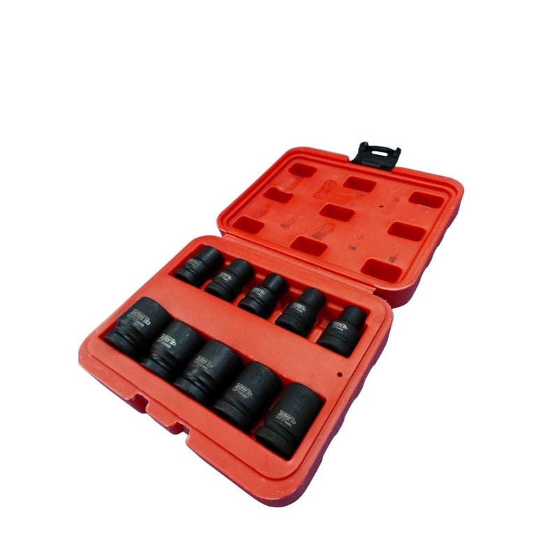 10 Pcs 12 inch DR Impact Socket Set 6 point for Impact wrench nut bolt tightening High tensile strength - Image 1