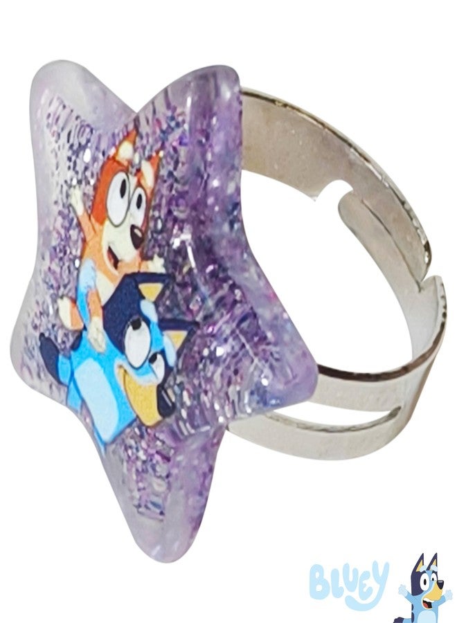 LUV HER Bluey Girl's Jewelry Set - Dress up 3 Piece Toy Jewelry Box Set with Bead Necklace, Bracelet and Ring - Play Accessories - Ages 3+ - Image 4