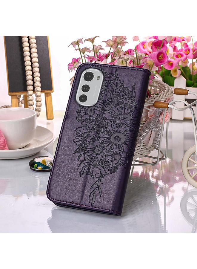 S-TOP Case For Motorola Moto E32 Embossed Butterfly Leather Phone Case - Image 5