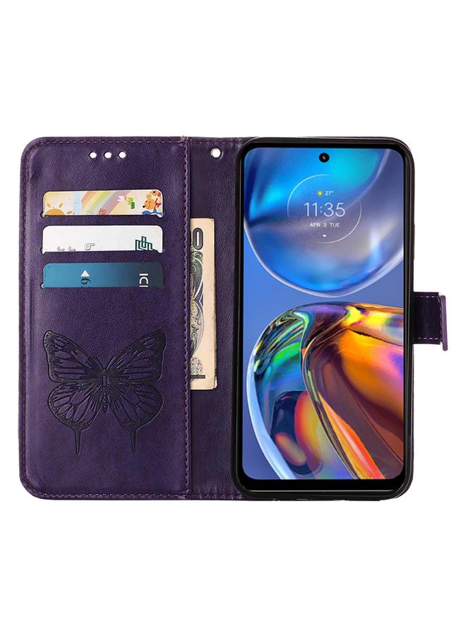 S-TOP Case For Motorola Moto E32 Embossed Butterfly Leather Phone Case - Image 3