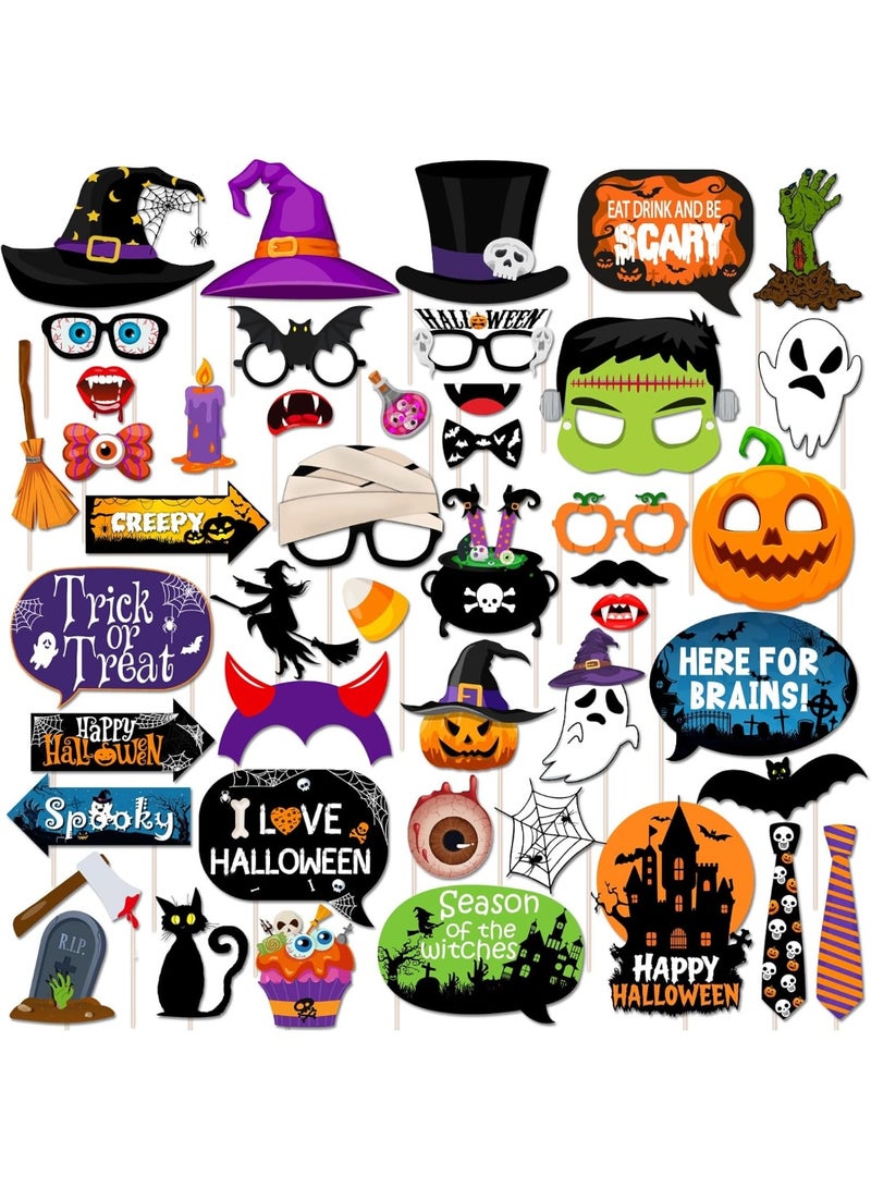 Halloween Photo Booth Props - Large, Pack of 22 | Hocus Pocus Halloween Photo Props for Photoshoot | Halloween Selfie Props | Halloween Picture Props for Halloween Party Decorations