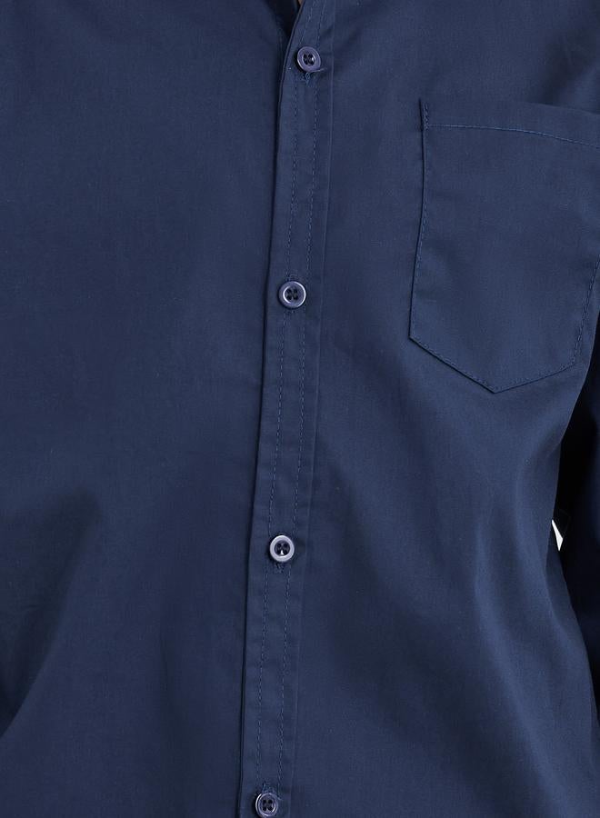 ستايلي قميص مدرسي ستايلي بويز أزرق كحلي بأكمام طويلة وجيب - Image 4