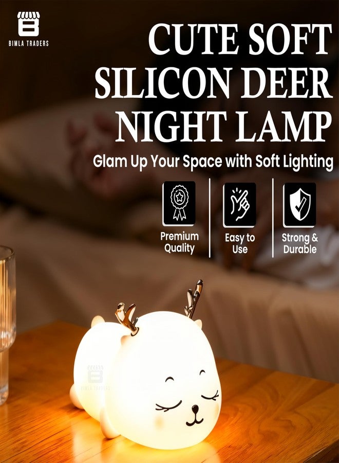 Btag Deer Night lamp for Kids, Silicone Lamp, Cute Night Lamp, Valentine Gift for Girlfriend, Birthday Gifts (Deer Lamp) - Image 2