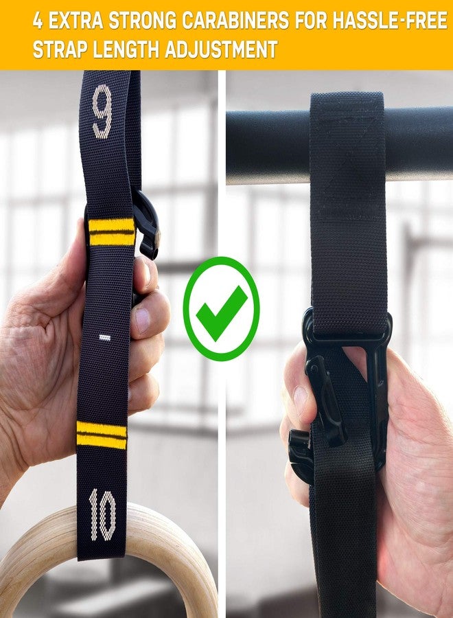 Double Circle Wood Gymnastic Rings with Quick Adjust Numbered Straps and Exercise Videos Guide - Full Body Workout - Calisthenics - Home Gym (Rings & Straps - Extra Long) - Image 3