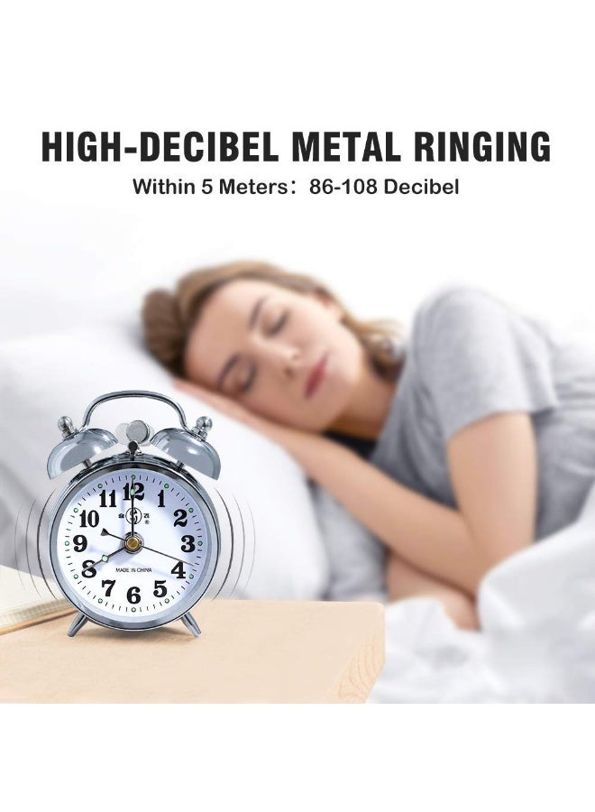 KEYPOWER Alarm Clock Mechanical Wind Twin Bell Double Bell Small - Image 3