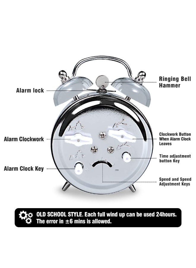 KEYPOWER Alarm Clock Mechanical Wind Twin Bell Double Bell Small - Image 5