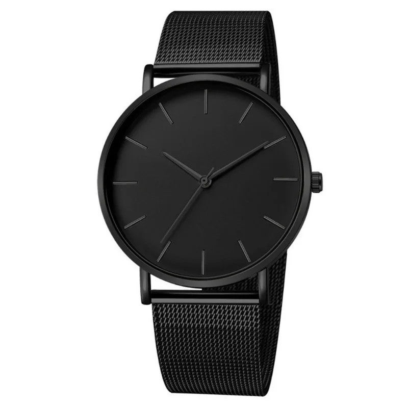Y&D Foreign Trade European American Simple Fashion Men's Watch Stainless Steel Mesh Band Quartz Watch 40mm - Image 1