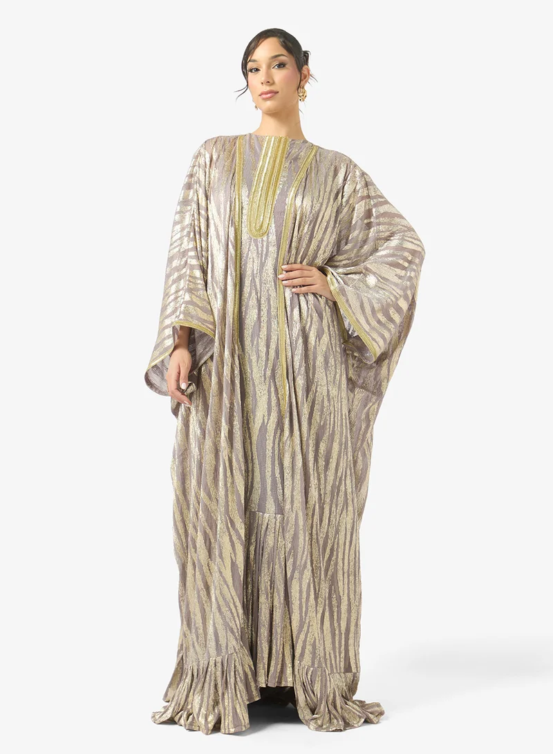 جولدن ابل 2 Piece Shimmer Set Abaya