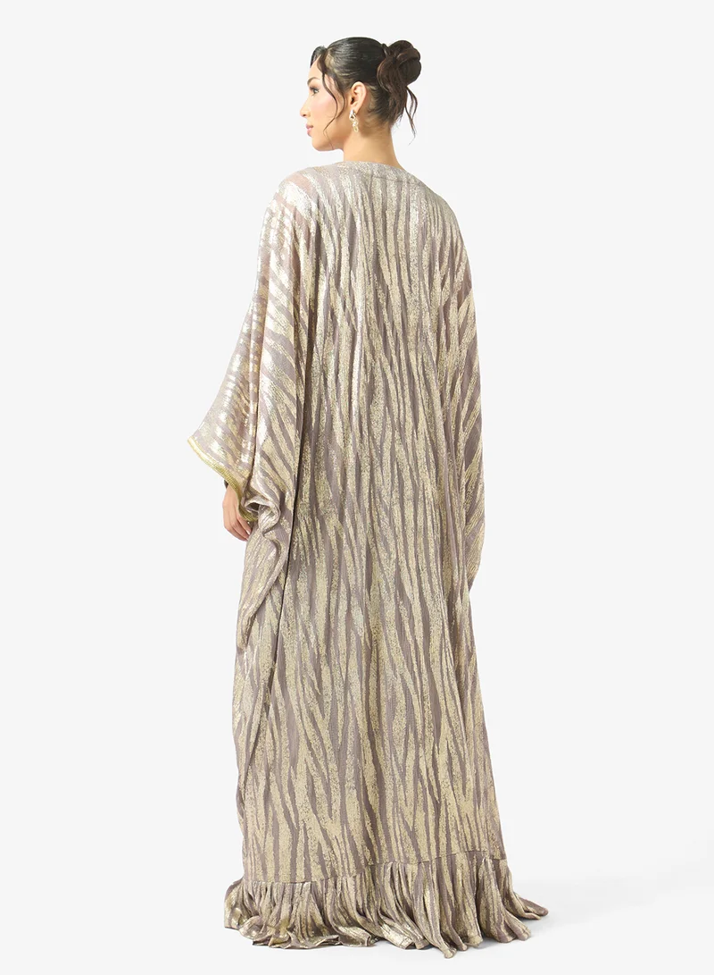جولدن ابل 2 Piece Shimmer Set Abaya