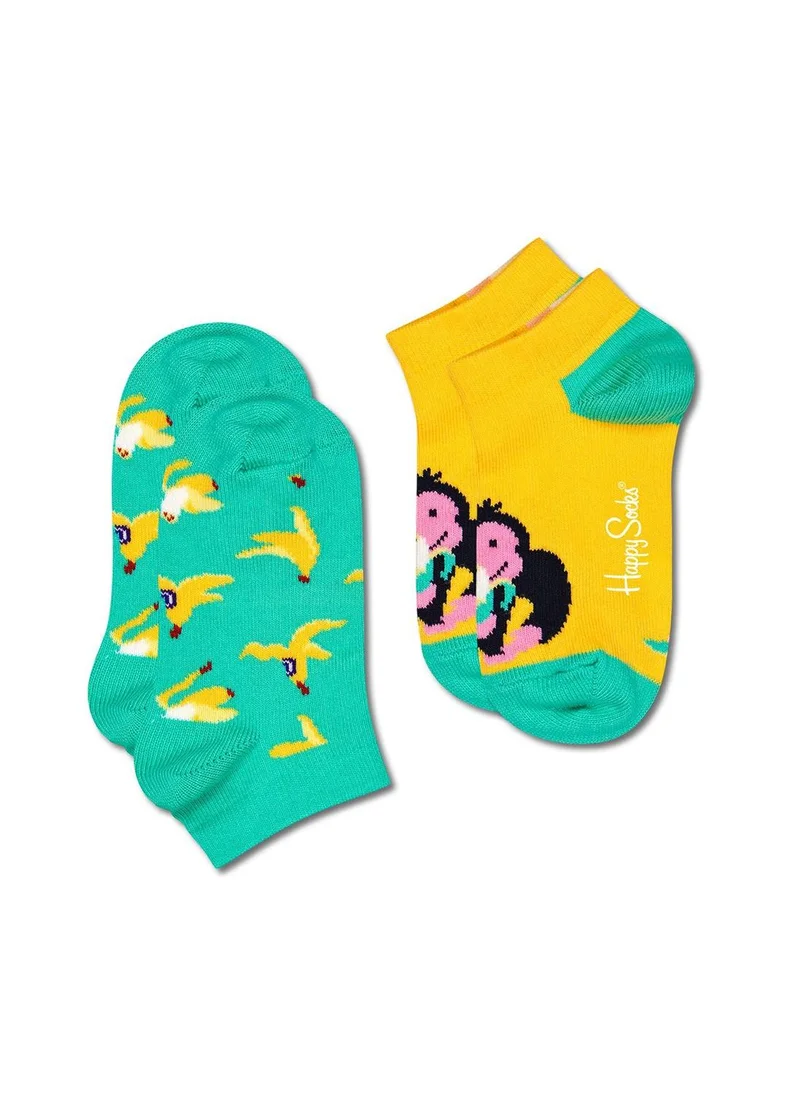 هابي سوكس 2-PACK KIDS MONKEY & BANANA LOW SOCKS