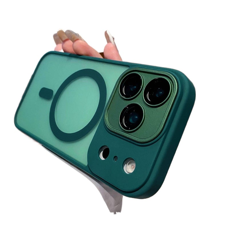 MS غطاء MagSafe بPC لـ iPhone 14 / 14 Plus / 14 Pro / 14 Pro Max مع ملمس غير لامع ومغناطيس قوي مع مقاوم للصدمات مع حماية من السقوط مع تغطية كاملة باللون أخضر مغناطيسي باللون الأخضر - Image 1