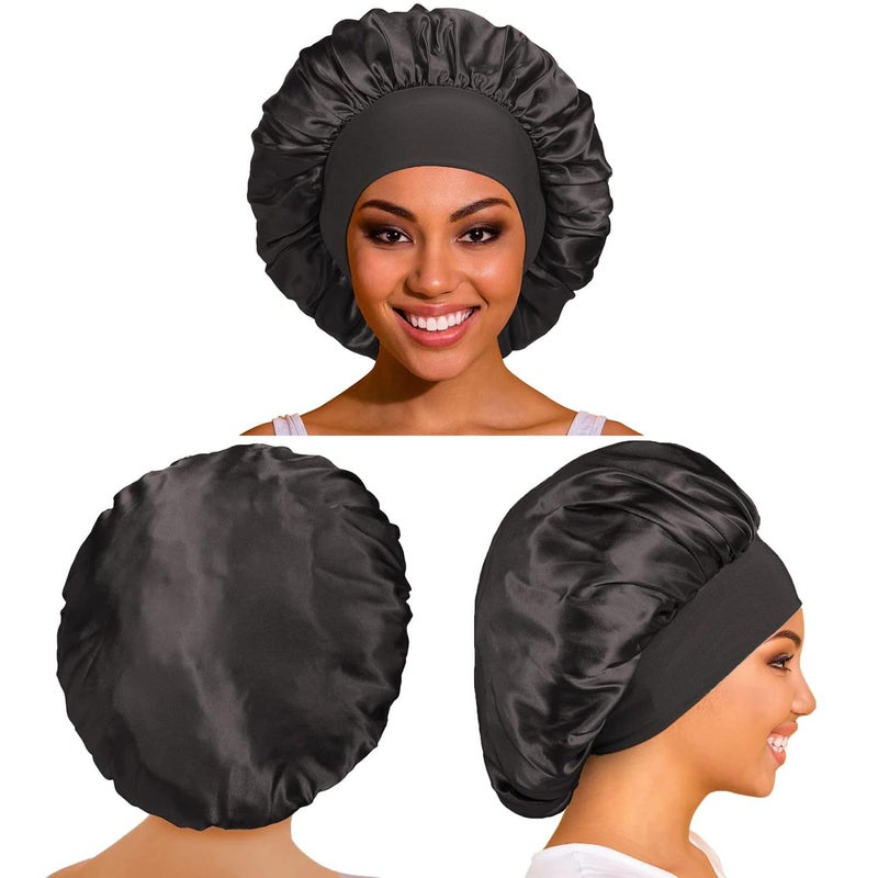 Hat Printed Imitation Silk Beauty Shower Cap Hairdressing Female Confinement Care Satin Nightcap Hair Care Cap - Image 4