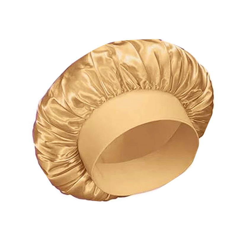 Hat Printed Imitation Silk Beauty Shower Cap Hairdressing Female Confinement Care Satin Nightcap Hair Care Cap - Image 1
