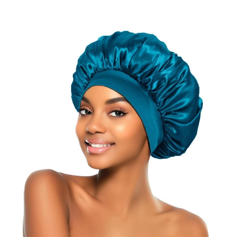 Hat Printed Imitation Silk Beauty Shower Cap Hairdressing Female Confinement Care Satin Nightcap Hair Care Cap - Image 5