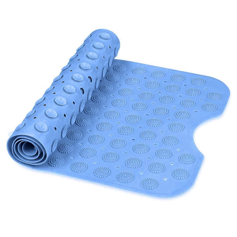 Dvijisha Silicone Shower Bath Mat Anti Slip Bathtub Bathroom Met with Suction Cup Drain Hole Anti Skid NonSlippery Rubber Floormat for Toilet Kitchen 100X40 CM - Image 1