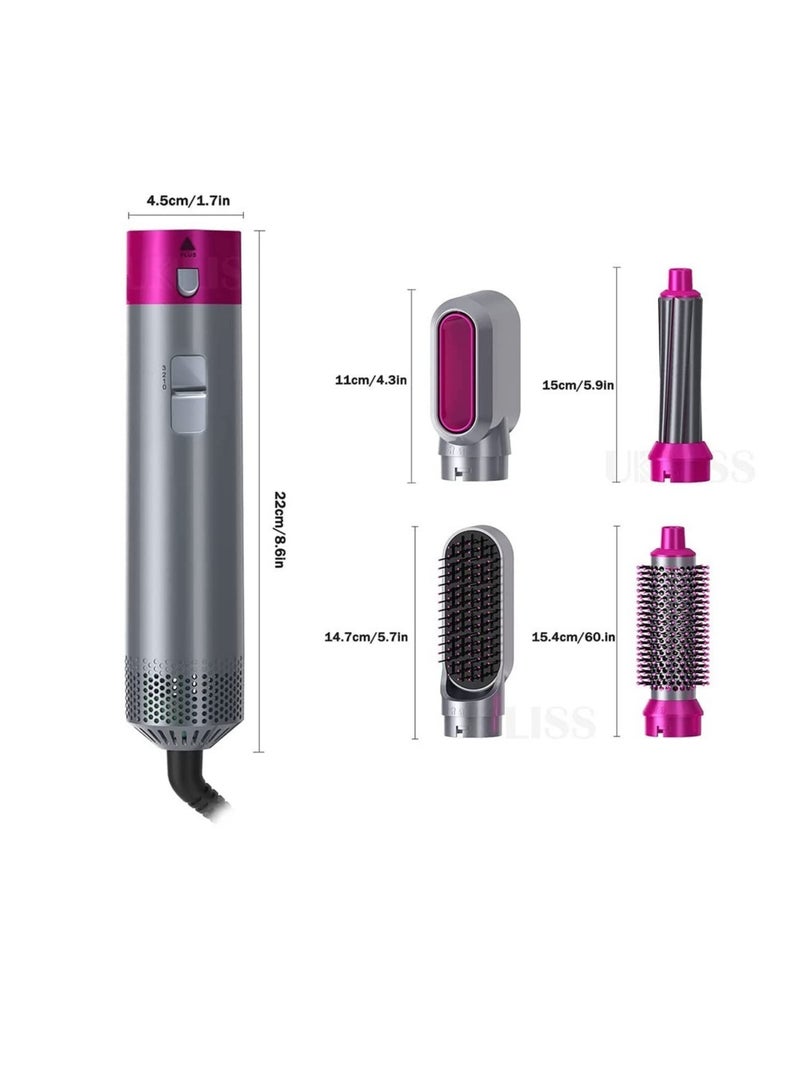 ELTRAZONE 5 In 1 Hair Curler Rotating Hair Dryer Hair Straightener Comb Curling Brush 5 interchangeable barrels, 3 adjustable modes, 30S heating, smoothing iron styling tools - Image 5