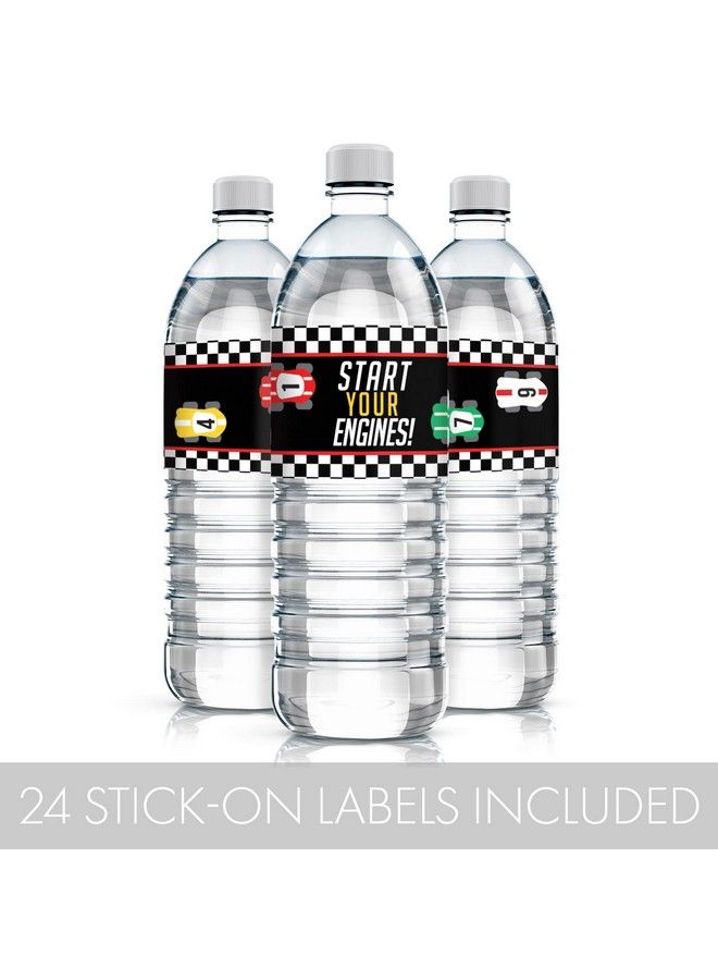 DISTINCTIVS Race Car Party Water Bottle Labels 24 Stickers - Image 5