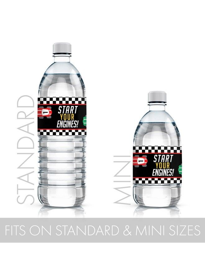 DISTINCTIVS Race Car Party Water Bottle Labels 24 Stickers - Image 4