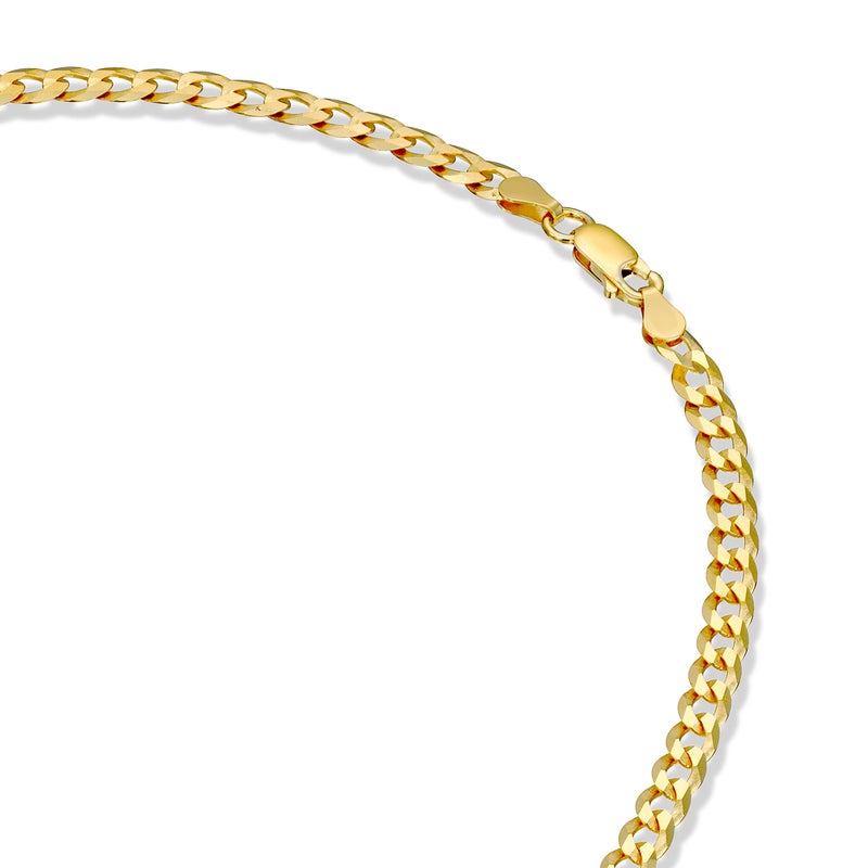 PAVOI Italian Solid 925 Sterling Silver, 22K Gold Plated, 5mm Italian Diamond-Cut Curb Link Chain Necklace for Men and Women, MADE IN ITALY (22, Yellow Gold) - Image 4