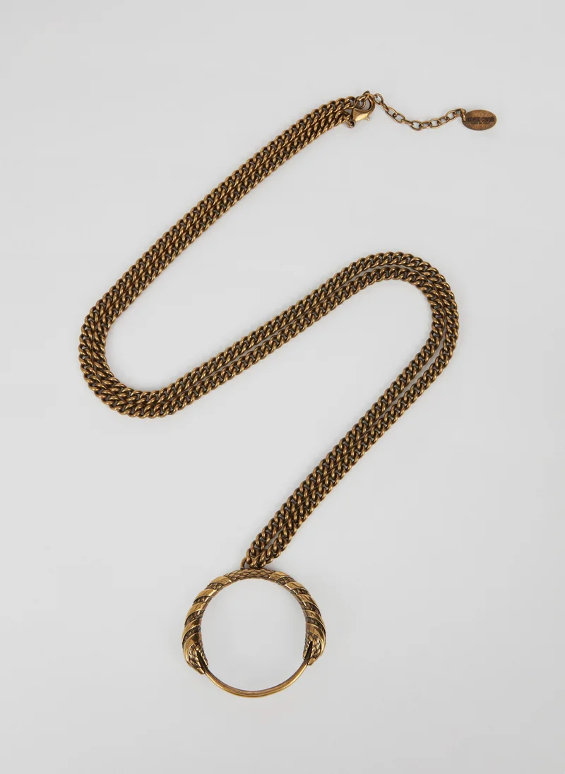 roberto cavalli Roberto Cavalli Antique Gold-Tone Chain Necklace
