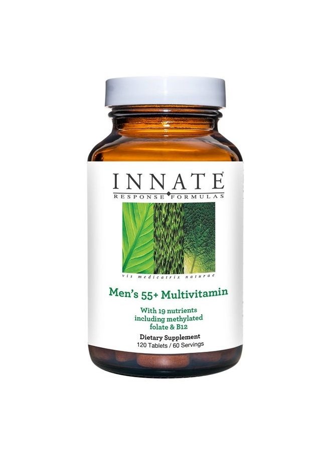 Innate Response Formulas Men's 55+ Multivitamin - Daily Multivitamin for Men 55 and Over - with B Vitamins - Vegetarian, Non-GMO, Kosher, and Gluten-Free - 120 Tablets (60 Servings)  - Image 1