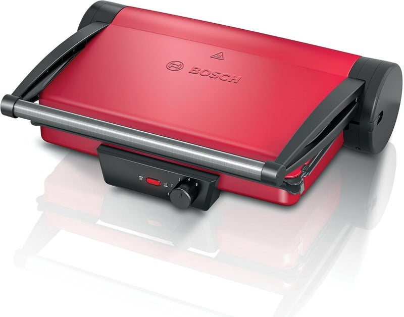 بوش Bosch Contact Grill, 2000 Watts, 3-in-1 Electric Grill, Adjustable Heat Grill, Easy Cleaning, Made in Europe, TCG4104GB 2000 W TCG4104GB red - Image 1