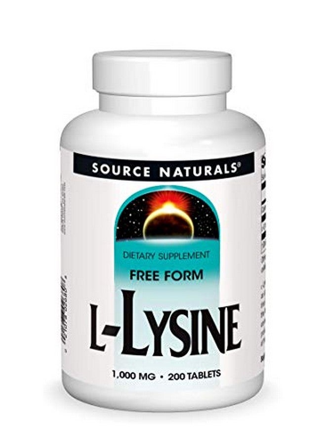 Source Naturals ليسين 1000 ملغ مكمل أحماض أمينية حرّة يدعم تكوين الطاقة والكولاجين 200 قرص - Image 1