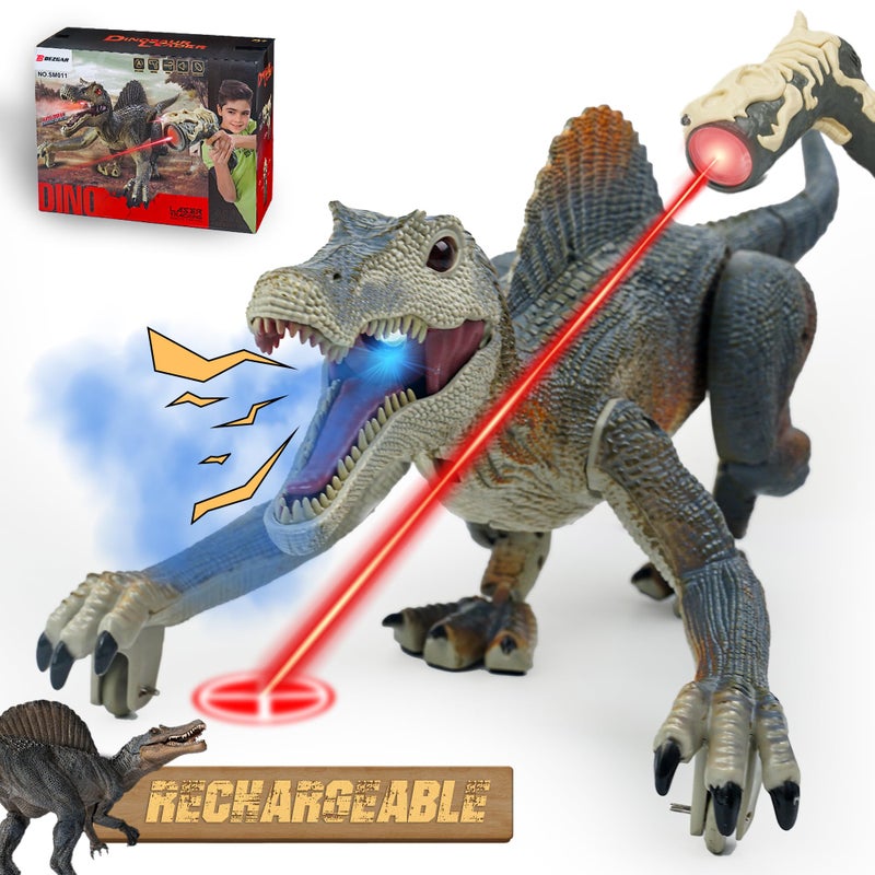 BEZGAR Spinosaurus Realistic Remote Control Dinosaur Toys for Kids 57 RC Walking Jurassic World Toys with Light AutoSpray and Roar for Boys and Girls 3 Years Old - Image 2