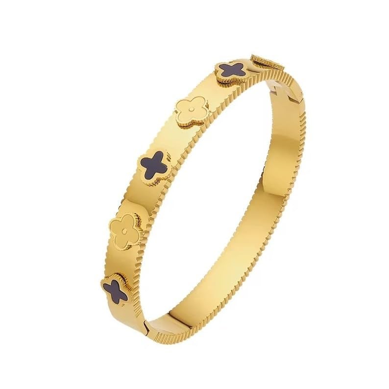 VIEN Lucky Four Clover Bracelet for Women Gold Plated Stainless Steel Bracelet Jewlery Gift - Image 5