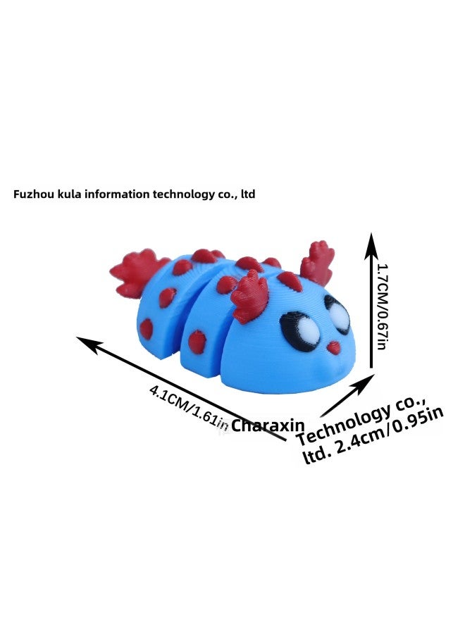 3D Printing Color Small Animal Toys Explosions Simulation Animal Model Microscopic Landscape Decoration Blind Box Hand-made-Color:Small Caterpillar  - Image 1