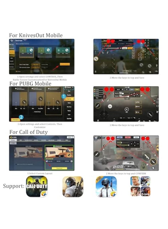 وحدة تحكم ألعاب موبايل 13 في 1 - 4 زنبركات إطلاق استجابة مع قبضة هاتف لألعاب PUBG و COD و Knives Out و Battle Royale - Image 4