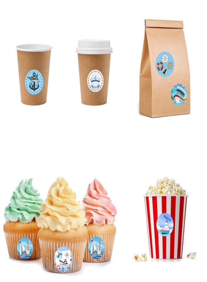 CupaPlay 500 PCS Nautical Stickers for Coastal Beach Nautical Themed Birthday Party Baby Shower Decorations Favors Jar Containers Letter DIY Sticker Labels Decals - Image 3