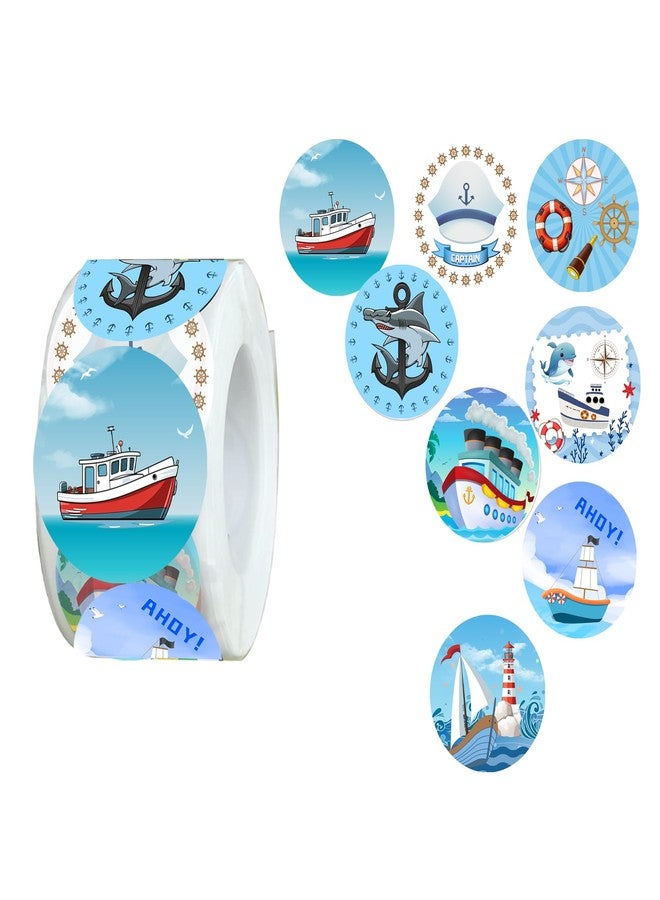 CupaPlay 500 PCS Nautical Stickers for Coastal Beach Nautical Themed Birthday Party Baby Shower Decorations Favors Jar Containers Letter DIY Sticker Labels Decals - Image 1