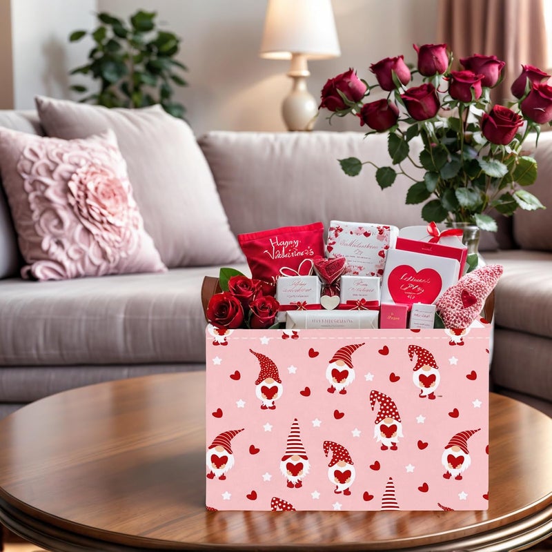 SETAMA Valentine's Day Basket for Gifts Empty Cute Heart Large Gift Basket Decorative Storage Bin for Kid and Baby Room Décor (Pink Dwarf Love) - Image 5