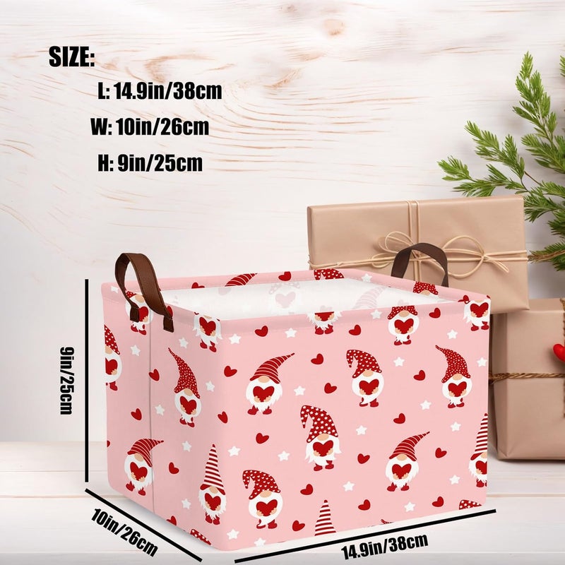SETAMA Valentine's Day Basket for Gifts Empty Cute Heart Large Gift Basket Decorative Storage Bin for Kid and Baby Room Décor (Pink Dwarf Love) - Image 3