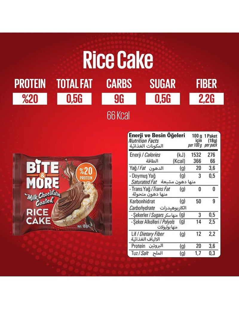 Bite & More Milk Chocolate Coated Protein Rice Cake – High Protein Snack – Rich in Fiber – Healthy On-the-Go Treat - Image 5