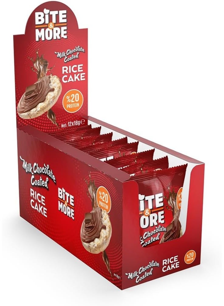 Bite & More Milk Chocolate Coated Protein Rice Cake – High Protein Snack – Rich in Fiber – Healthy On-the-Go Treat - Image 2