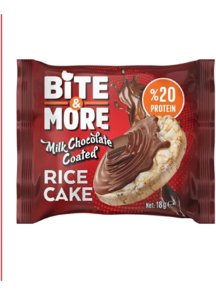 Bite & More Milk Chocolate Coated Protein Rice Cake – High Protein Snack – Rich in Fiber – Healthy On-the-Go Treat - Image 1