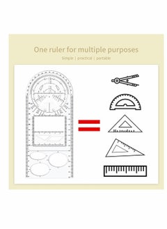 KASTWAVE 3Pcs Multifunctional Geometric Ruler, Mathematics Drawing Ruler, Geometric Drawing Template Measuring Draft Rulers for Student School Office  - Image 2