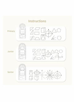 KASTWAVE 3Pcs Multifunctional Geometric Ruler, Mathematics Drawing Ruler, Geometric Drawing Template Measuring Draft Rulers for Student School Office  - Image 5