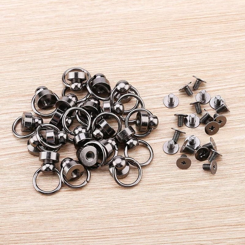 Leather Craft Rivets With Pull Ring Silver Black For Bags Belts Shoes Hats Decoration - Image 1