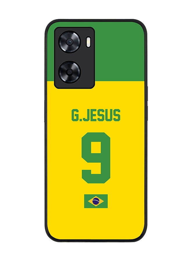 Stylizedd Rugged Black edge case for OnePlus Nord N20 SE Slim fit Soft Case Flexible Rubber Edges Anti Drop TPU Gel Thin Cover - Football Team - Brazil Player Name - G.Jesus - Image 1