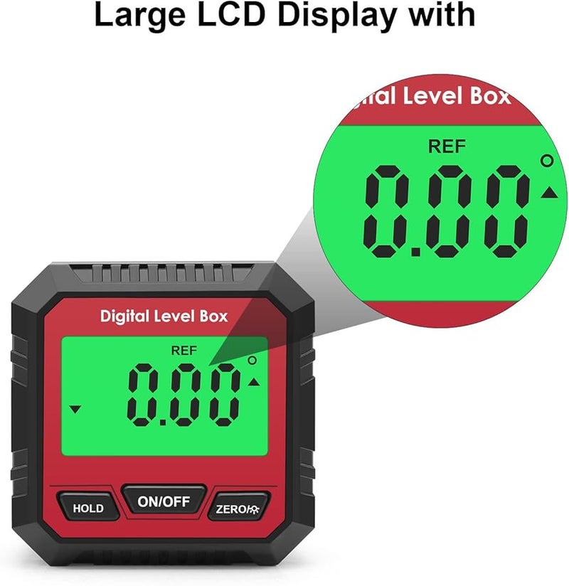 Digital Level Angle Gauge Electronic Protractor With Horizontal Bubble For Woodworking Construction Carpentry Red - Image 3
