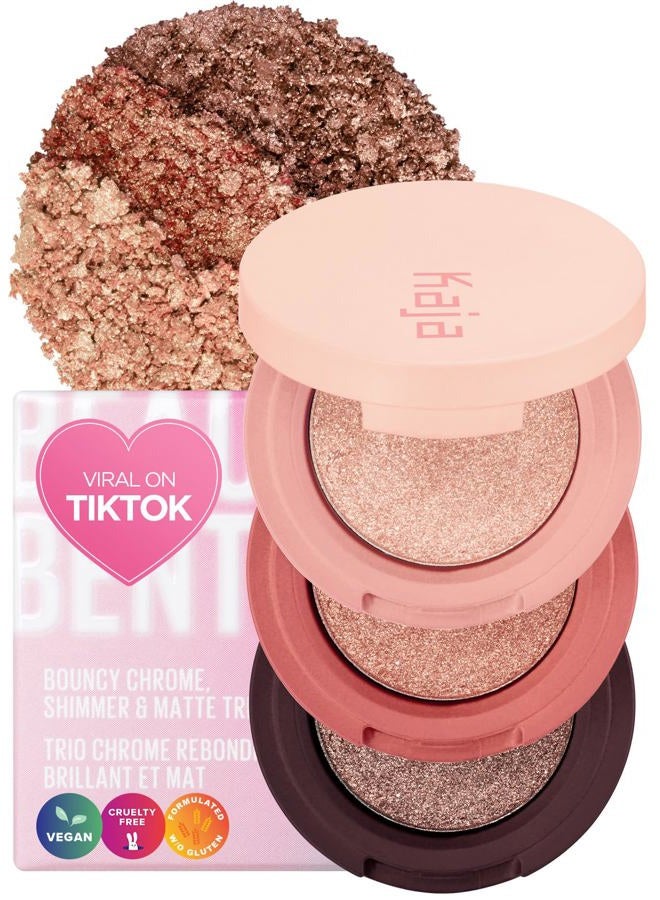 KAJA Beauty Bento Collection - Bouncy Eyeshadow Trio | Peach Orange Tones, Travel Size, 02 Orange Blossom, 2019 Allure Best of Beauty Award, 0.03 Oz - Image 1