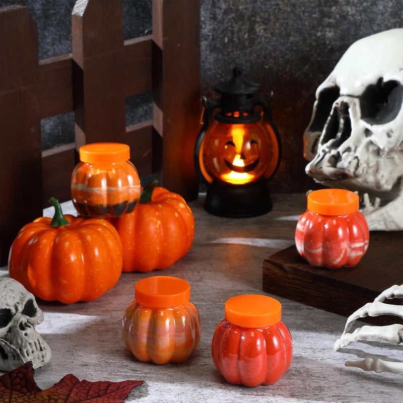 Hsei 40 Pcs 2 oz/ 60ml Plastic Pumpkin Jar with Lids Mini Halloween Pumpkin Candy Jar Small Fall Containers Clear Sand Art Potion Bottles for ThanksGiving Party Decoration Cookie Autume Gift Crafts - Image 4