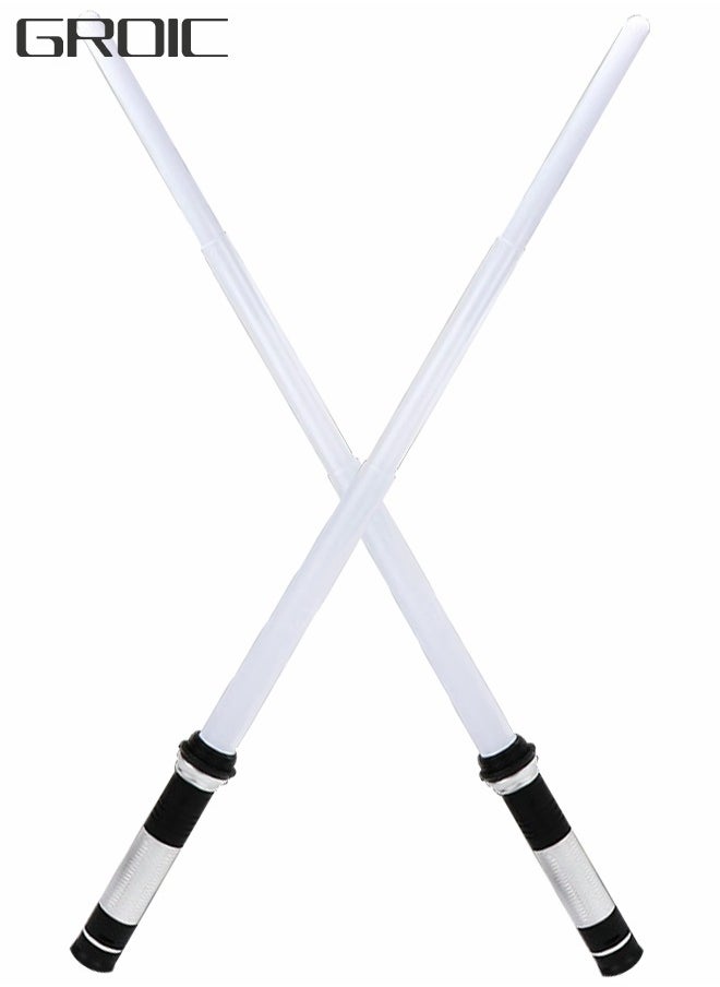 GROIC 2pcs Dueling Lightsaber, 2-in-1 Retractable Lightsaber, 7-color Light-up Sword Toy, Children's Dress Up Accessories, Cosplay Props  - Image 1
