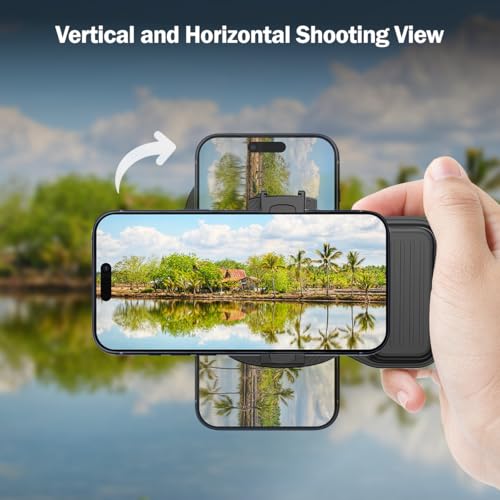 pTron MHR1 Phone Clip Camera Grip Handle w/Detachable BTv5.4 Remote Shutter, 55-90mm Clamping Range, Shoot Videos, Take Snaps, Stable & Firm Grip, Compatible with iOS & Android Devices (Black) - Image 5